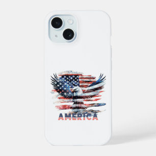 Coque iPhone 15 Drapeau des États-Unis. Amérique