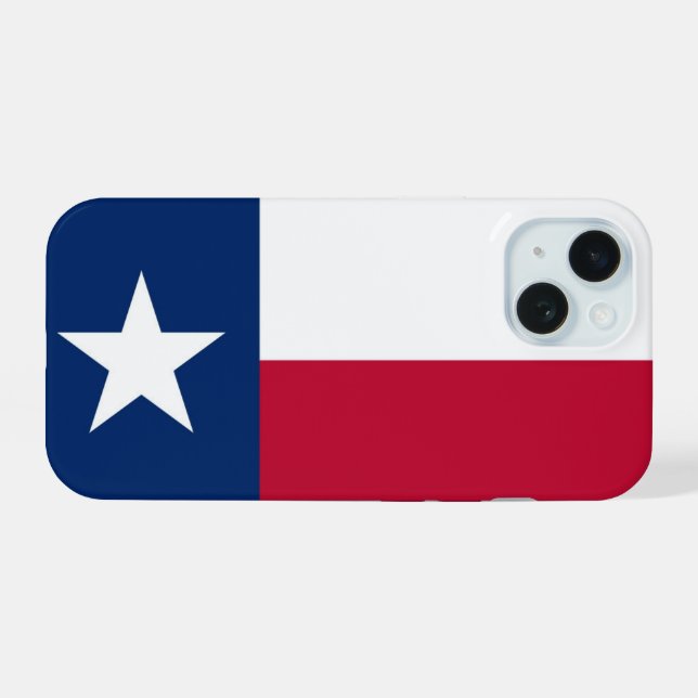 Coque iPhone 15 Drapeau du Texas (Verso Horizontal)