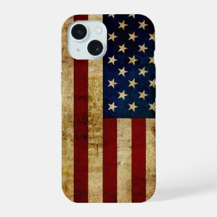 Coque iPhone 15 Drapeau USA / Grunged