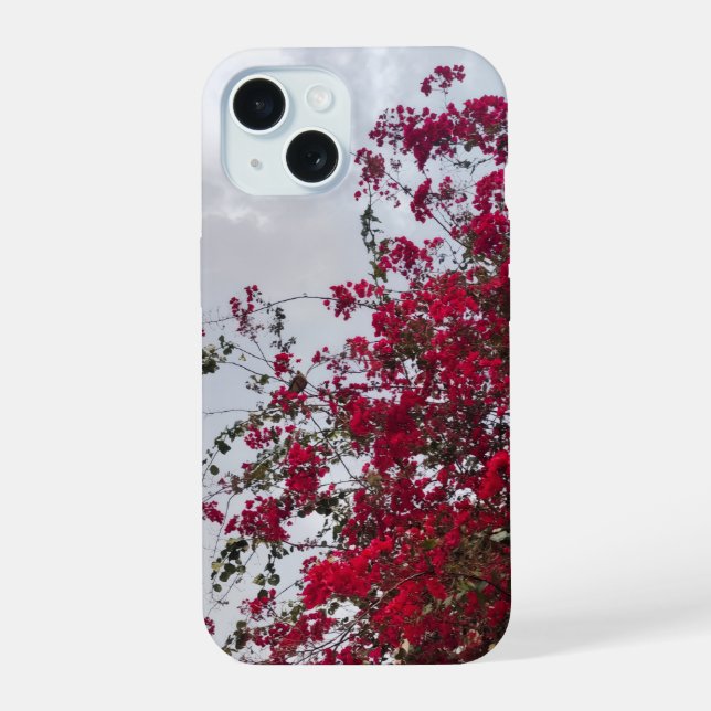 Coque iPhone 15  Dreamy Red Bougainvillea Floral Photography iPhon (Verso)