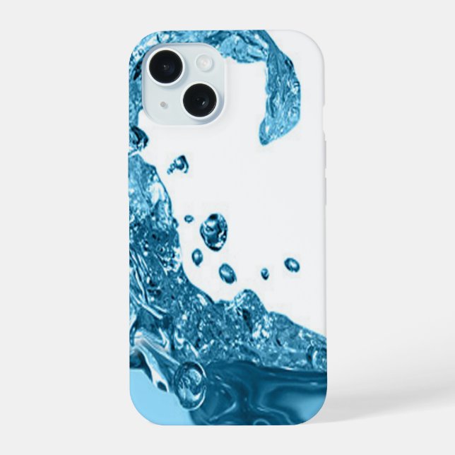 Coque iPhone 15 Éclaboussure d'eau 1 (Verso)