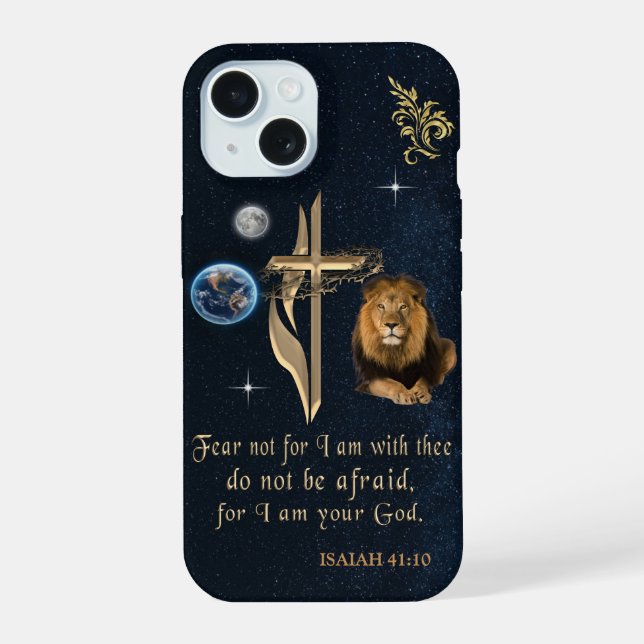Coque iPhone 15 Écriture chrétienne (Verso)