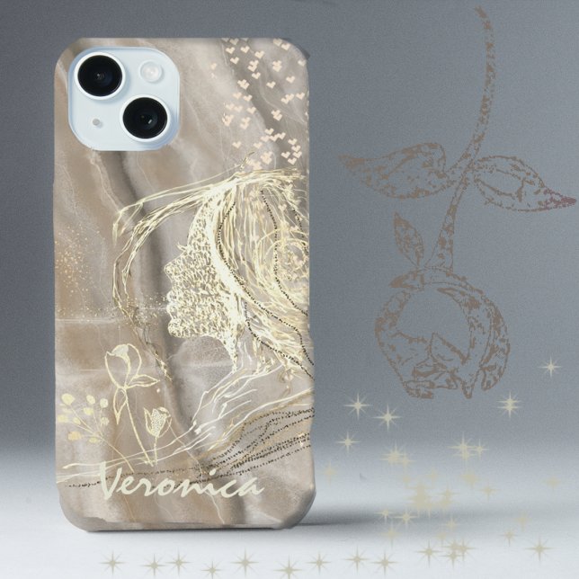 Coque iPhone 15 Élégant Beige (Créateur téléchargé)