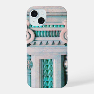 COQUE iPhone 15 ÉLÉGANT DÉCOR DE FANTASIE ROSE BLEU ARTISTIQUE