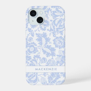 Coque iPhone 15 Élégant floral botanique bleu