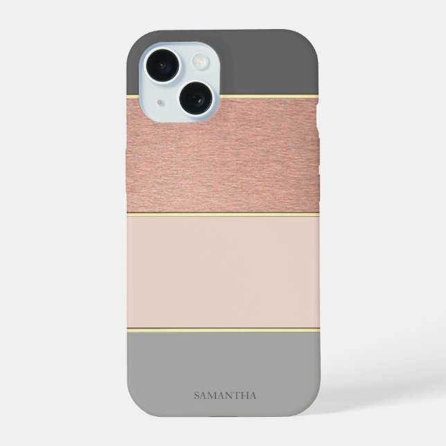 Coque iPhone 15 Élégant Moderne Rayé Cool  (Verso)