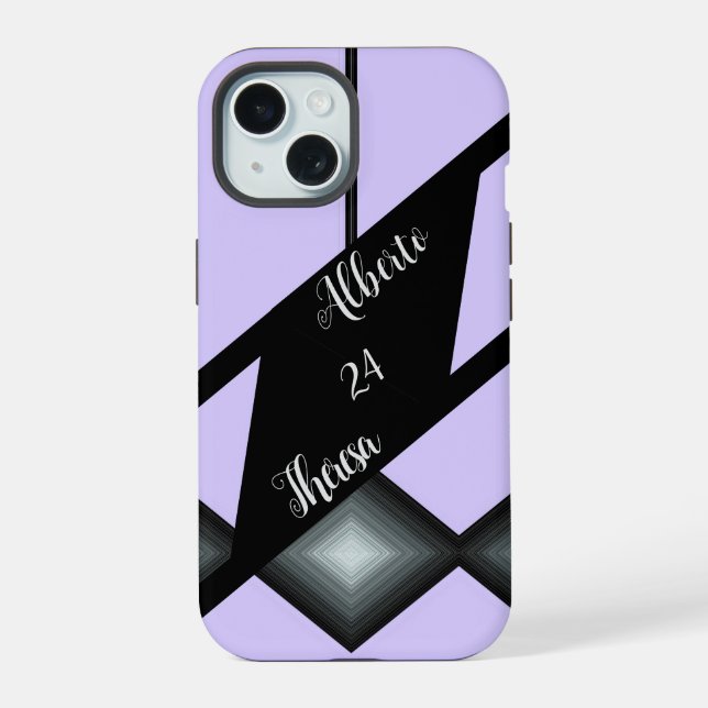 Coque iPhone 15 Élégant Script Mariée Marié Fête de Mariage (Verso)