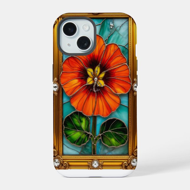 Coque iPhone 15 Élégant vitrail (Verso)
