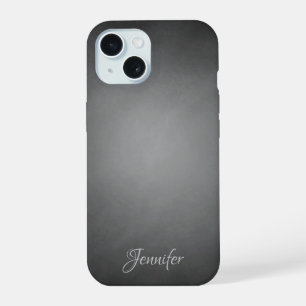 Coque iPhone 15 Élégante Vignette de tableau noir avec nom