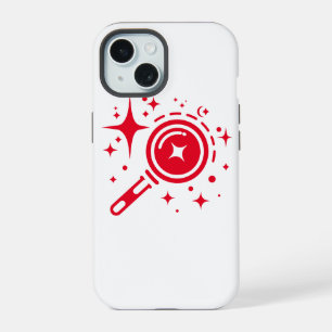 Coque iPhone 15 Emblème d'IA Étoiles scintillantes, phare de l'ère