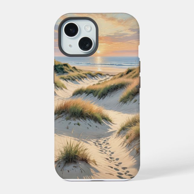 Coque iPhone 15 Emplacements des dunes de sable (Verso)