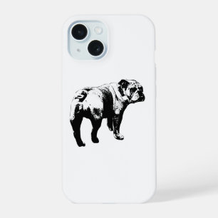 Coque iPhone 15 Encre de téléphone, Bulldog Gras