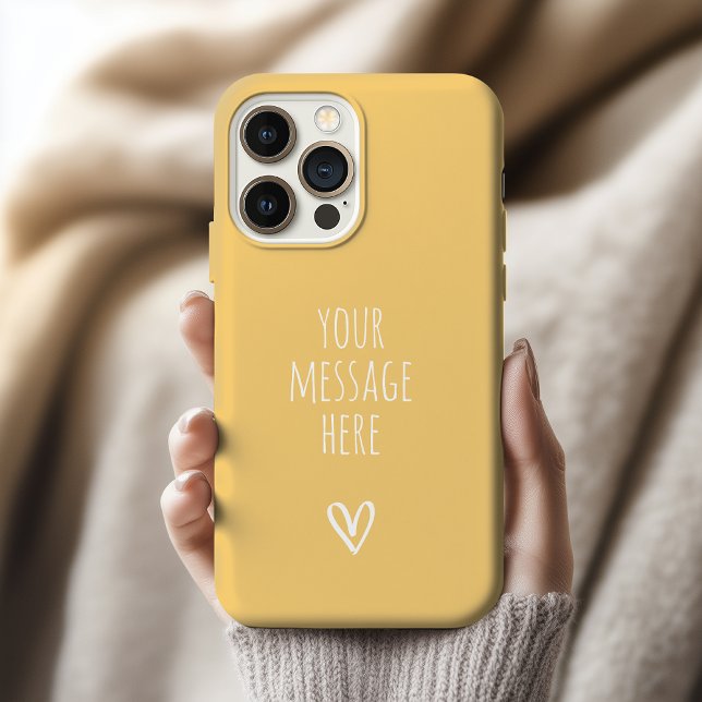 Coque iPhone 15 Enseignant | Cadeau de fin d'études jaune avec mes (Personalized Message Yellow Phone Case – Gift for Best Friends, Mom, Grandma, Teachers or Students)