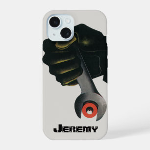 Coque iPhone 15 Entreprise Vintage, Machiniste d'usine de fabricat