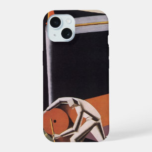 Coque iPhone 15 Entreprise Vintage, tissus et textiles Art Déco