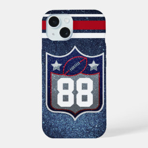 Coque iPhone 15 Équipe de football américain Rouge Blanc et Bleu S
