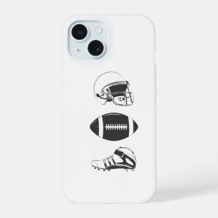 Coque iPhone 15 Équipement de football américain Silhouette   Casq