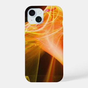 COQUE iPhone 15 ÉQUIPES FRACTALES EN ORANGE JAUNE ROUGE