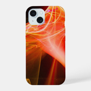 COQUE iPhone 15 ÉQUIPES FRACTALES EN ORANGE JAUNE ROUGE