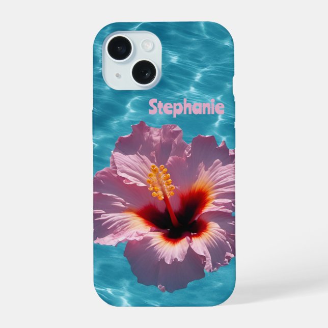 Coque iPhone 15 Été d'Hibiscus (Verso)