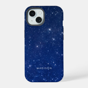 Coque iPhone 15 Étoiles dans un ciel nocturne bleu spatial