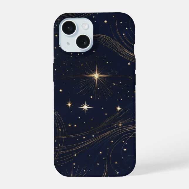 Coque iPhone 15 Étoiles scintillantes (Verso)