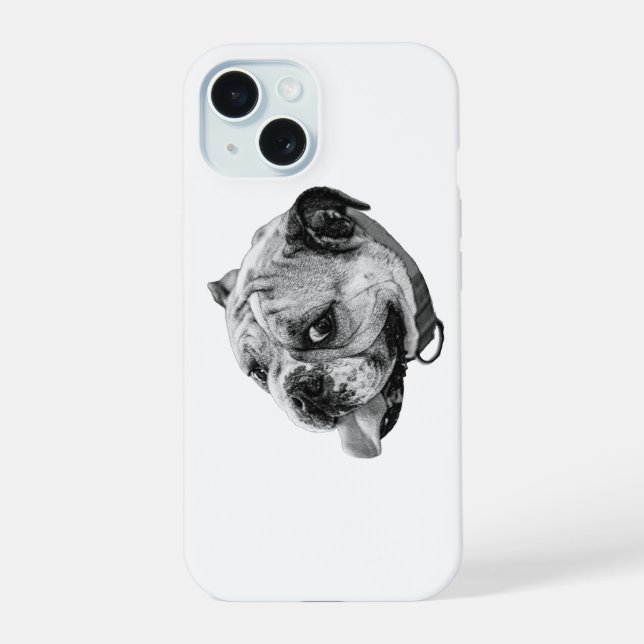 Coque iPhone 15 Étui Chien Réalisme (Verso)