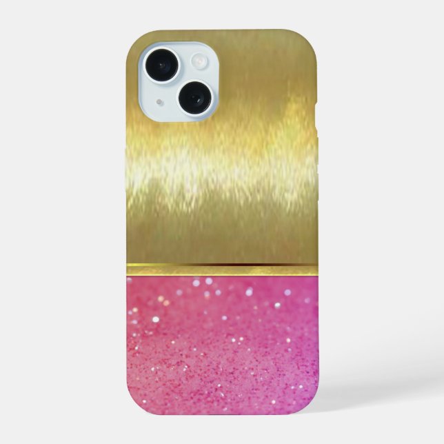 Coque iPhone 15 Étui de conception or rose coquille cool (Verso)