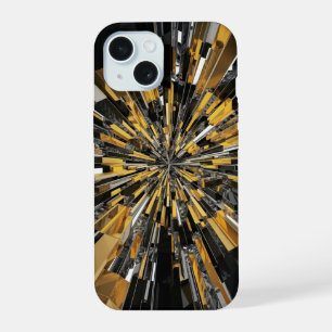 Coque iPhone 15 Étui de protection pour iPhone noir et or