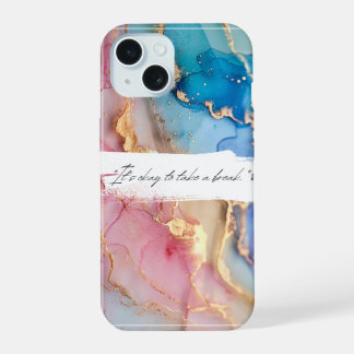 Coque iPhone 15 Étui de téléphone à aquarelle à encre alcoolique