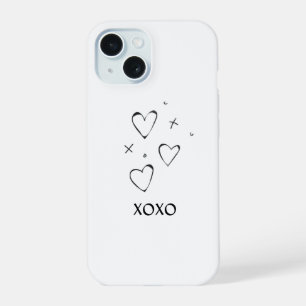 Coque iPhone 15 Étui de téléphone à coeur XOXO
