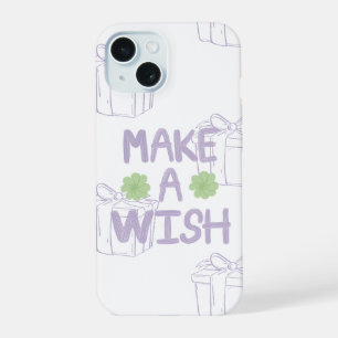 Coque iPhone 15 Étui de téléphone à esthétique pastel fais un vœ