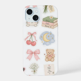 Coque iPhone 15 Étui de téléphone à l'esthétique mignonne, minimal
