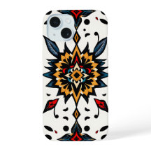 Étui de téléphone à motif d'étoile de l'art folklo