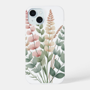 Coque iPhone 15 Étui de téléphone à motif floral de fougères botan