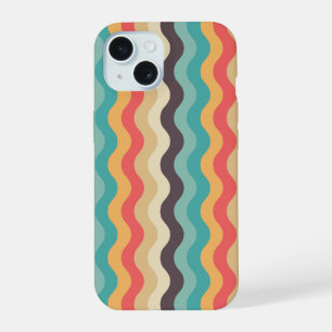 Coque iPhone 15 Étui de téléphone à rayures rétro ondulées Groov