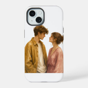 Coque iPhone 15 Étui de téléphone avec illustration de couple esth