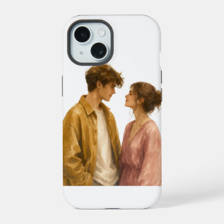 Coque iPhone 15 Étui de téléphone avec illustration de couple esth