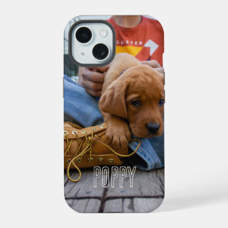 Coque iPhone 15 Étui de téléphone avec photo de chien personnalisé