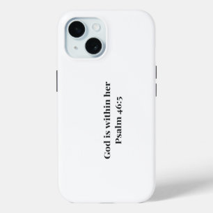 Coque iPhone 15 Étui de téléphone avec verset de la Bible chrétien