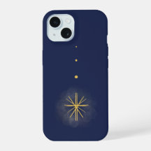 Étui de téléphone bleu étoile jaune minimaliste