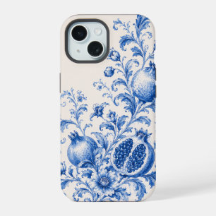 Coque iPhone 15 Étui de téléphone botanique Grenade Bleue