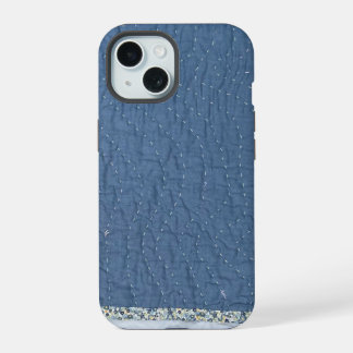 Coque iPhone 15 Étui de téléphone brodé et matelassé à la main