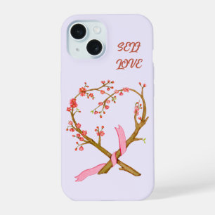 Coque iPhone 15 Étui de téléphone Cœur de Fleur de Cerisier Amour