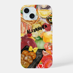 Coque iPhone 15 Étui de téléphone Collage de nourriture Fruits & N