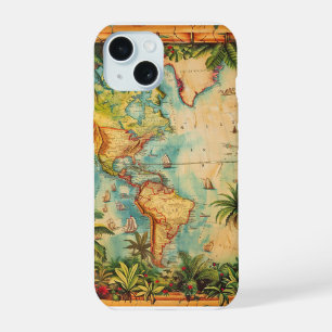 Coque iPhone 15 Étui de téléphone - Collection Atlas Vintage