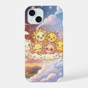 Coque iPhone 15 Étui de téléphone Cute Sun Friends Sky