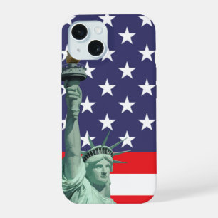 Coque iPhone 15 Étui de téléphone drapeau américain