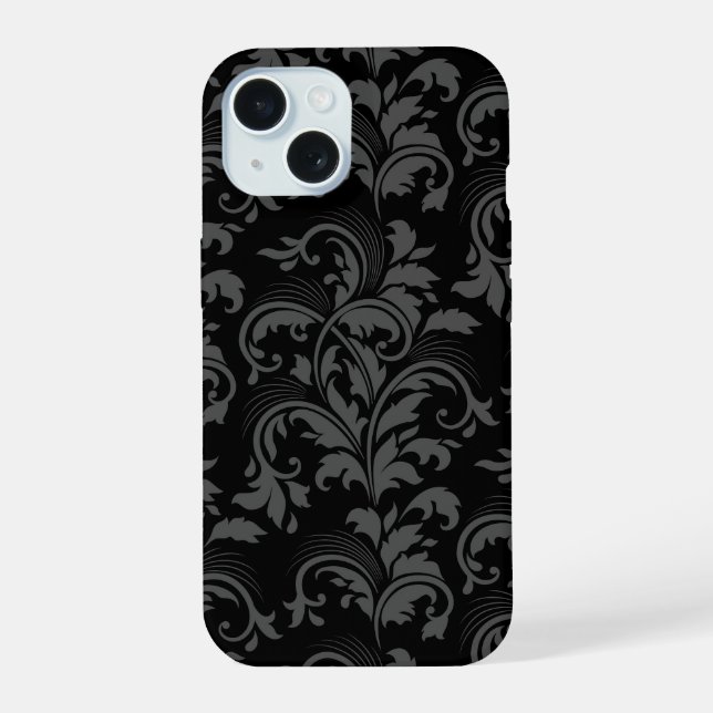 Coque iPhone 15 Étui de téléphone élégant noir (Verso)