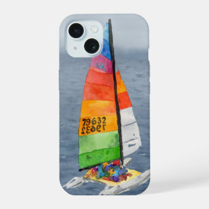 Coque iPhone 15 Étui de téléphone en art photo de voilier nautique